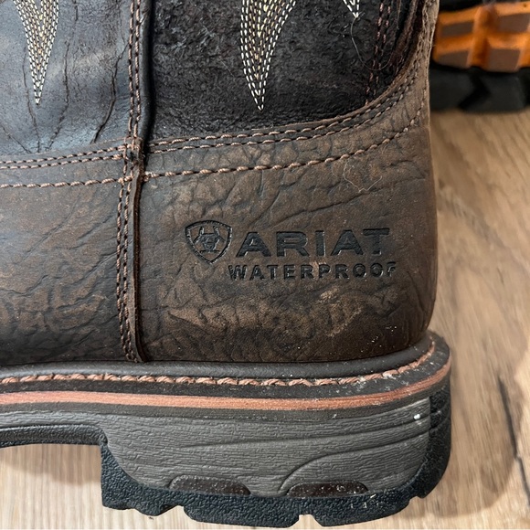 Ariat Work Boots - Men’s 9.5 EE - Leather Waterproof Square Toe - Picture 6 of 9